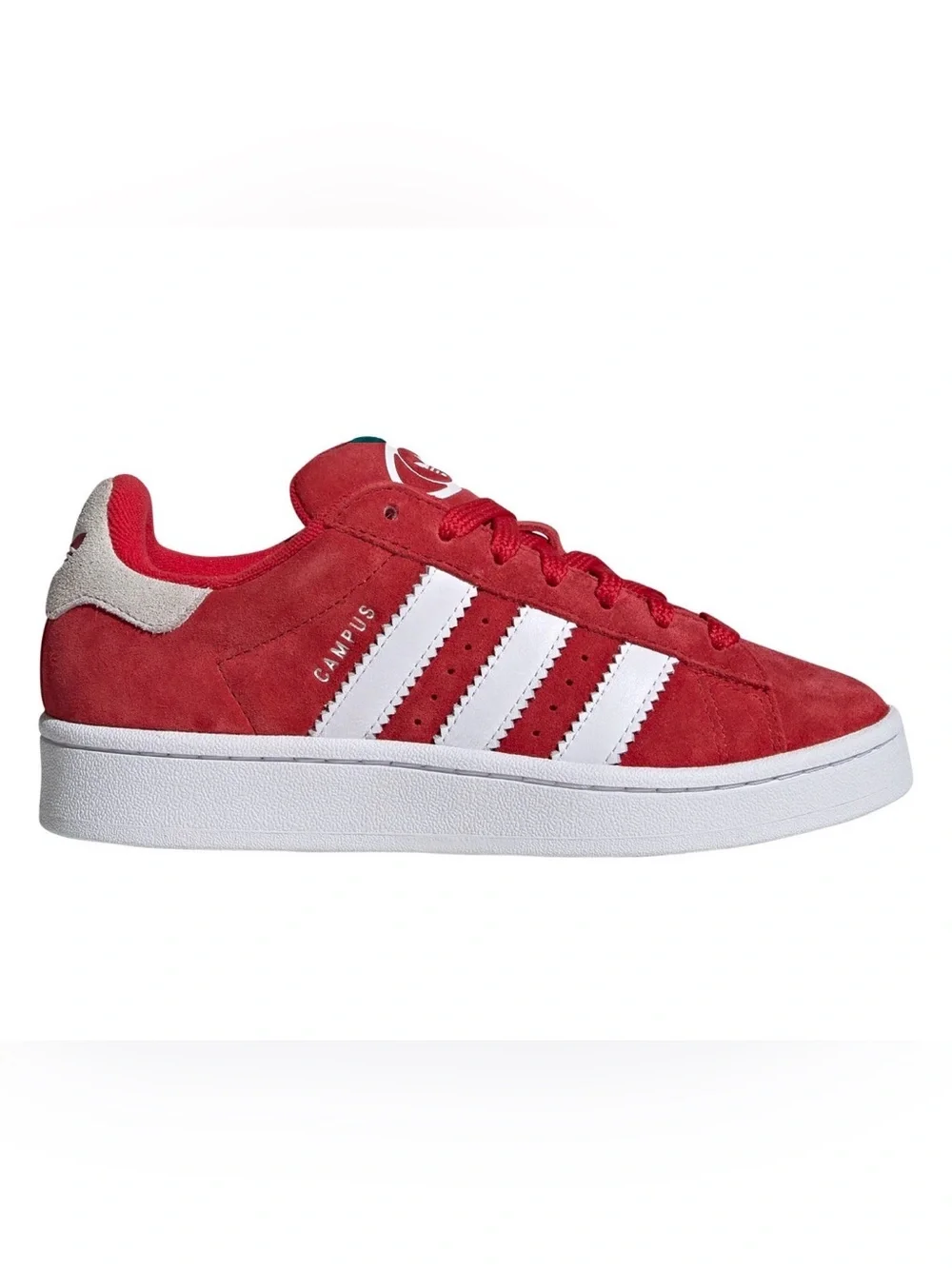 adidas Campus Low-Top Suede Sneakers in Red and White